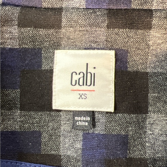 CAbi Blue and Gray Checkered Pea Coat - Picture 6 of 9